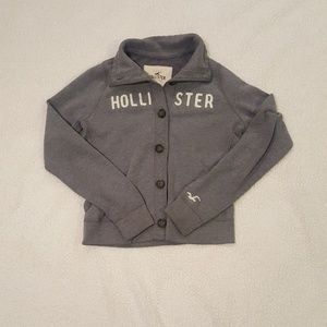 Hollister gray button up sweater